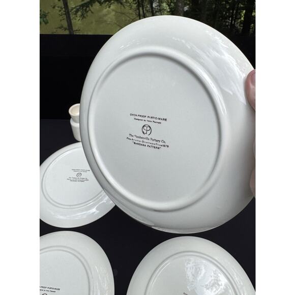 STEUBENVILLE POTTERY PARTIO-WARE DESIGNER: IRENE PASINKSI BANDANA PATTERN 8 PCS - Picture 8 of 12